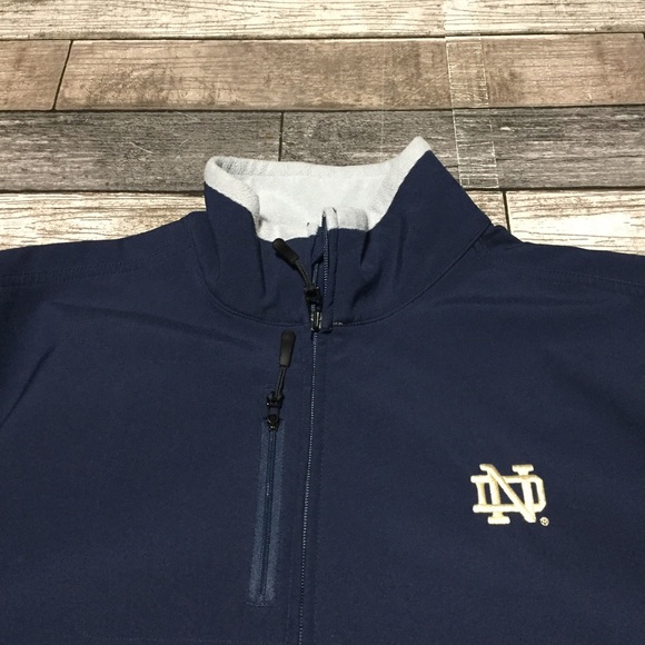 Adidas Notre Dame Softshell Fleece Lined Jacket Men’s L Navy Blue Full Zip - Picture 10 of 11